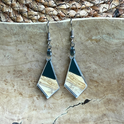 Geometric Silver Mirror Acrylic Earrings