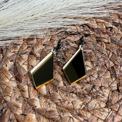 Geometric Gold Mirror Acrylic Earrings
