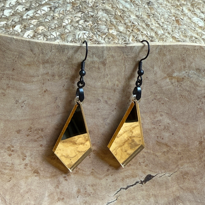 Geometric Gold Mirror Acrylic Earrings