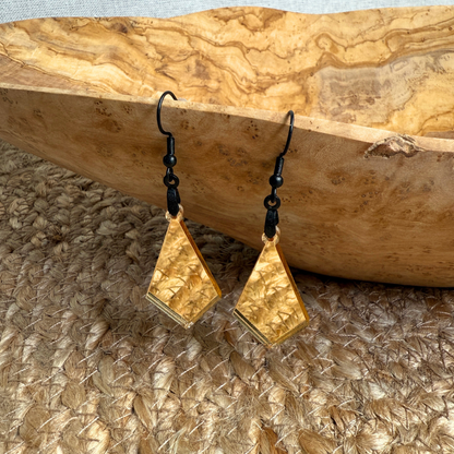 Geometric Gold Mirror Acrylic Earrings