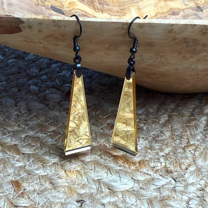 Gold Mirror Acrylic Triangle Earrings