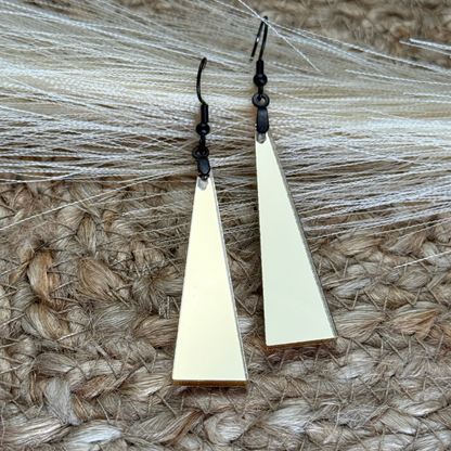 Gold Mirror Acrylic Triangle Earrings