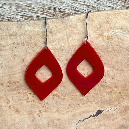 Modern Acrylic Earrings - Red or Black