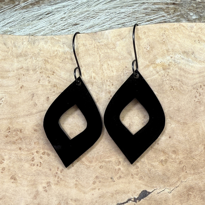 Modern Acrylic Earrings - Red or Black