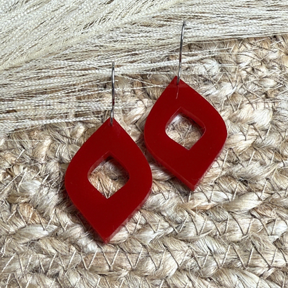 Modern Acrylic Earrings - Red or Black