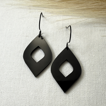 Modern Acrylic Earrings - Red or Black