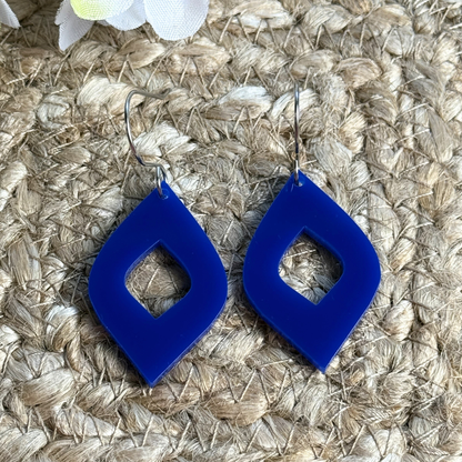 Modern Acrylic Earrings - Blue or Orange
