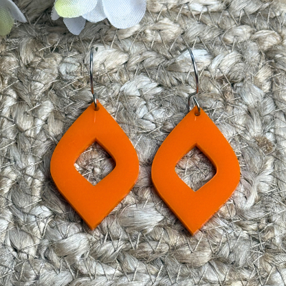 Modern Acrylic Earrings - Blue or Orange