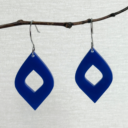 Modern Acrylic Earrings - Blue or Orange