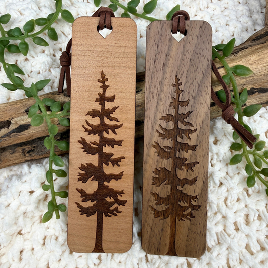 Pine Tree Wooden Bookmark