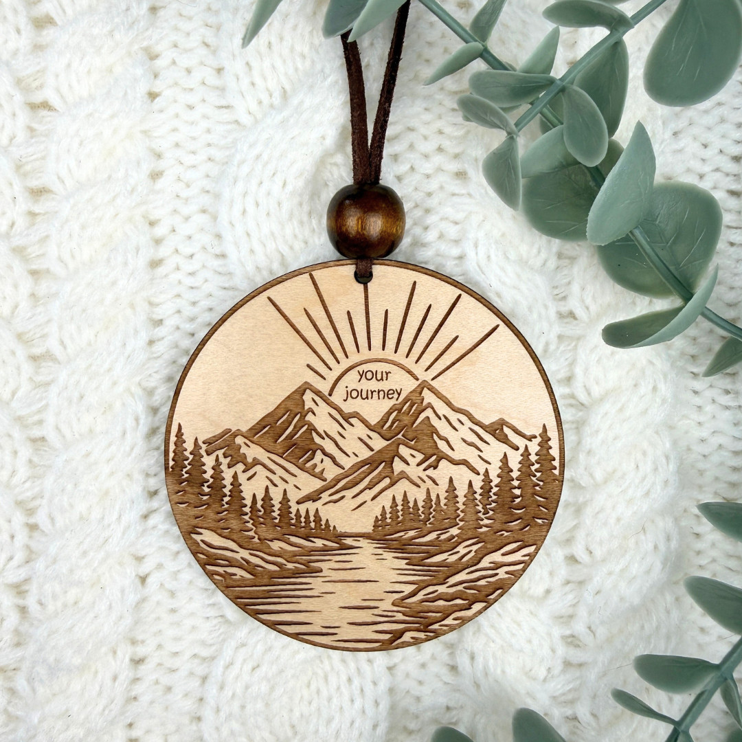 Your Journey Mountain Car Charm – Rearview Mirror Ornament