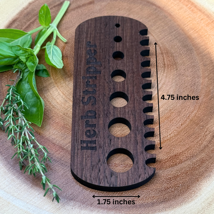 Walnut Wood Herb Stripper – 7 Hole Hardwood Kitchen Tool
