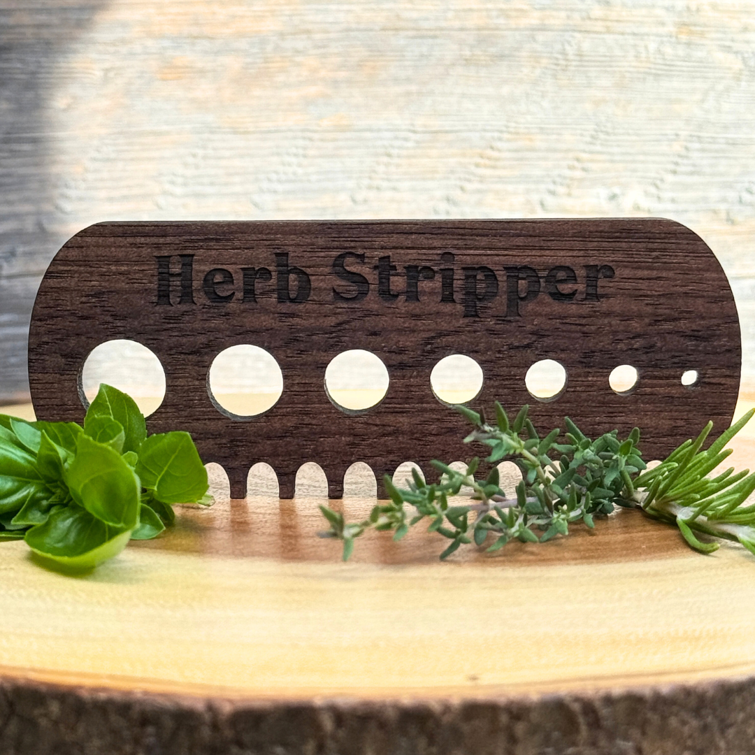 Walnut Wood Herb Stripper – 7 Hole Hardwood Kitchen Tool