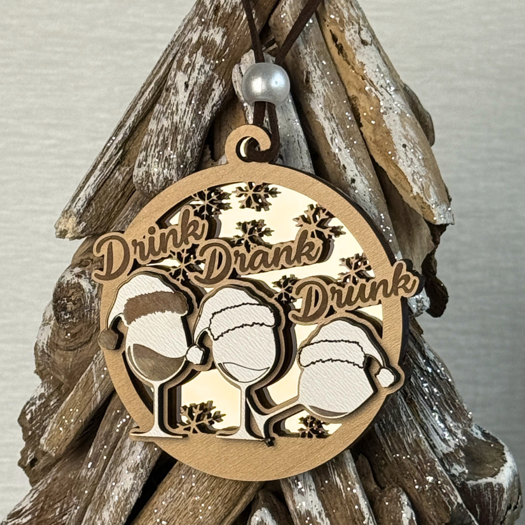Drink Drank Drunk – Funny Holiday Ornament