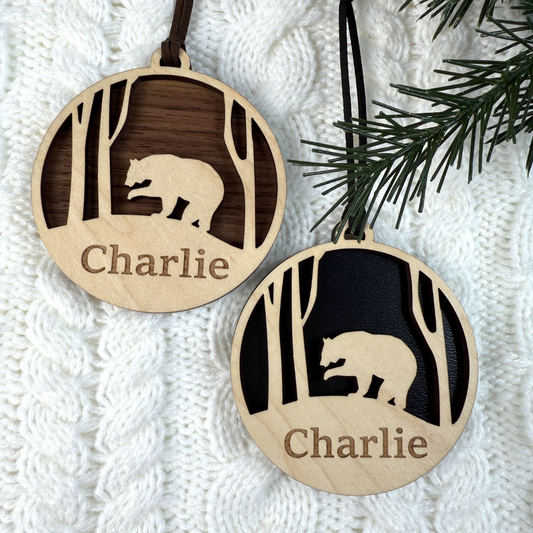 Bear Ornament with Customizable Name