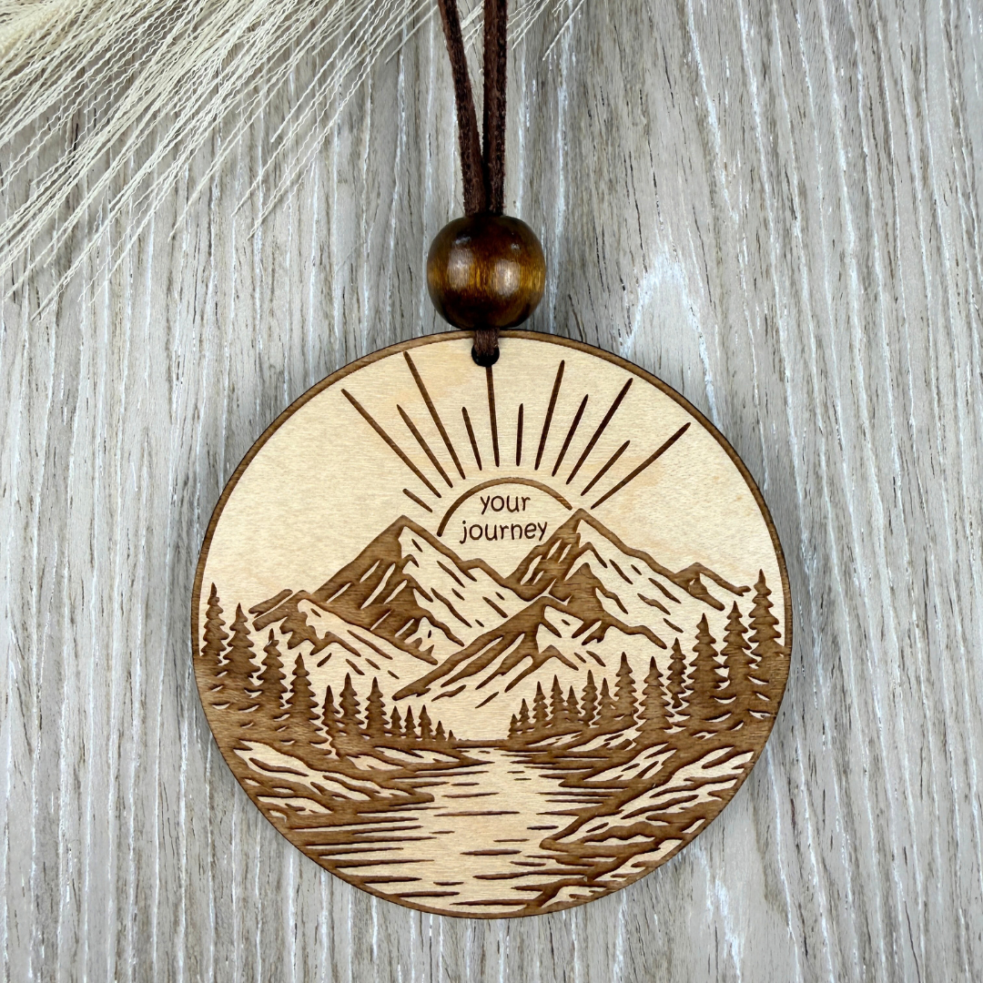 Your Journey Mountain Car Charm – Rearview Mirror Ornament
