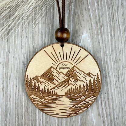 Your Journey Mountain Car Charm – Rearview Mirror Ornament