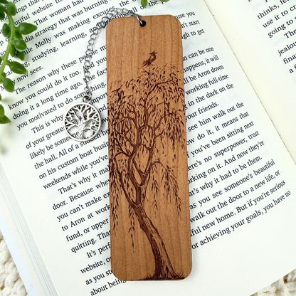 Willow Tree Wooden Bookmark
