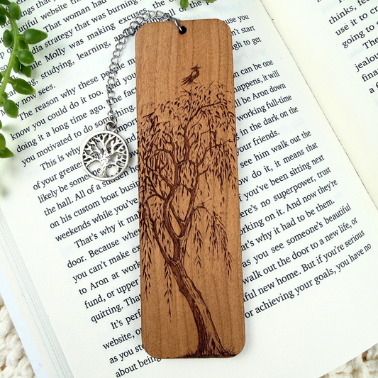 Willow Tree Wooden Bookmark