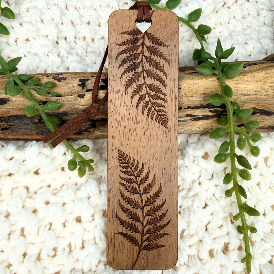 Double Fern Wooden Bookmark