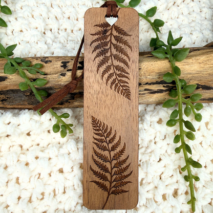 Double Fern Wooden Bookmark