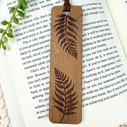Double Fern Wooden Bookmark
