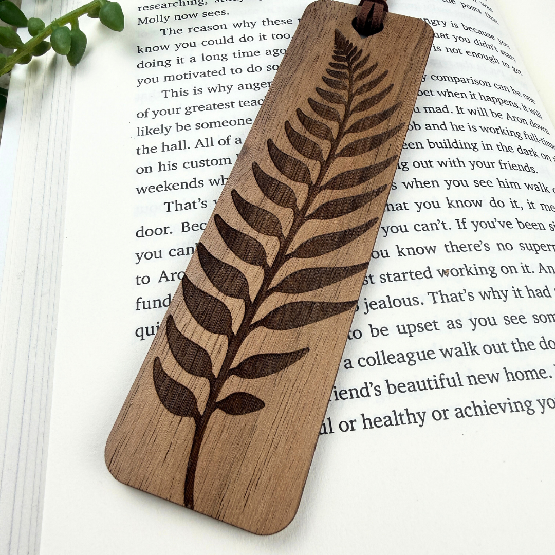 Tall Fern Wooden Bookmark