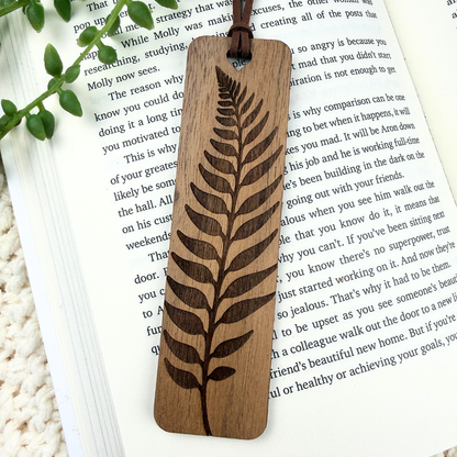 Tall Fern Wooden Bookmark