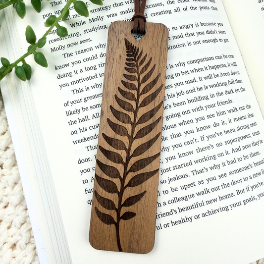 Tall Fern Wooden Bookmark