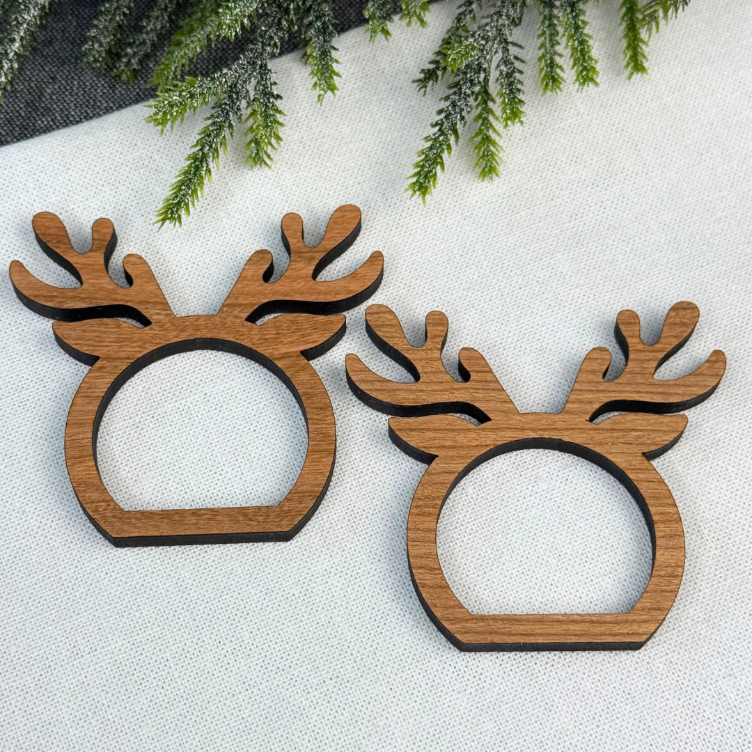 Antler Wooden Napkin Rings - Holiday Table Decor