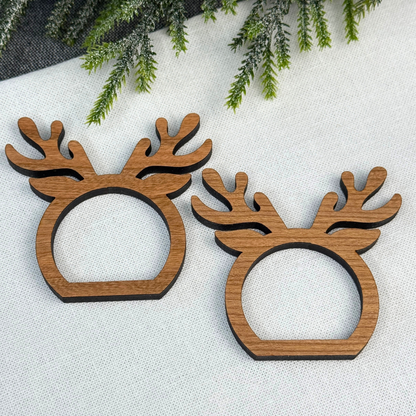 Antler Wooden Napkin Rings - Holiday Table Decor