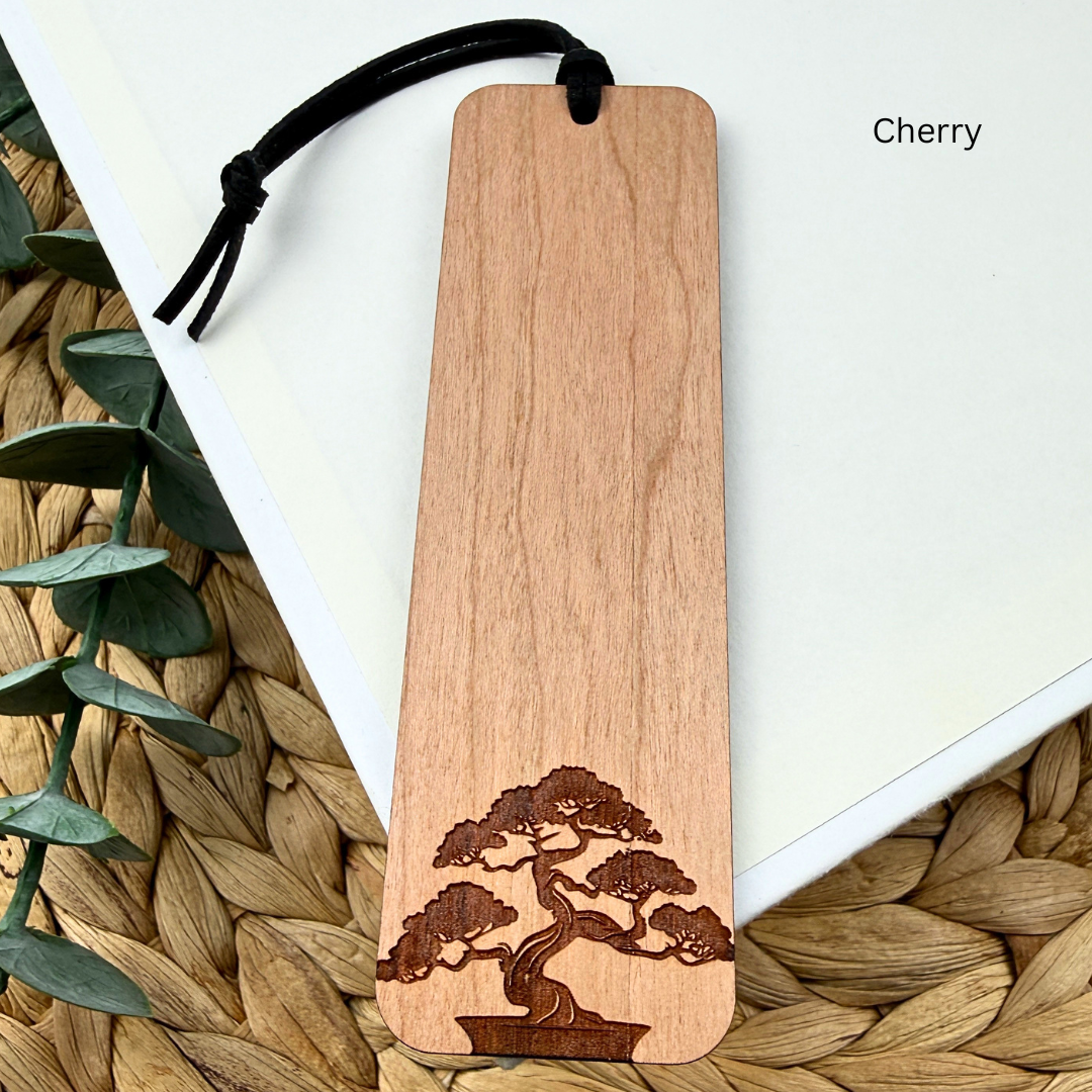 Custom Bonsai Tree Wooden Bookmark - Book Lover Gift