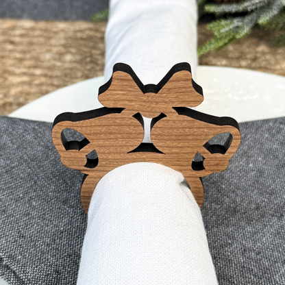 Christmas Bell Wooden Napkin Rings - Holiday Table Decor