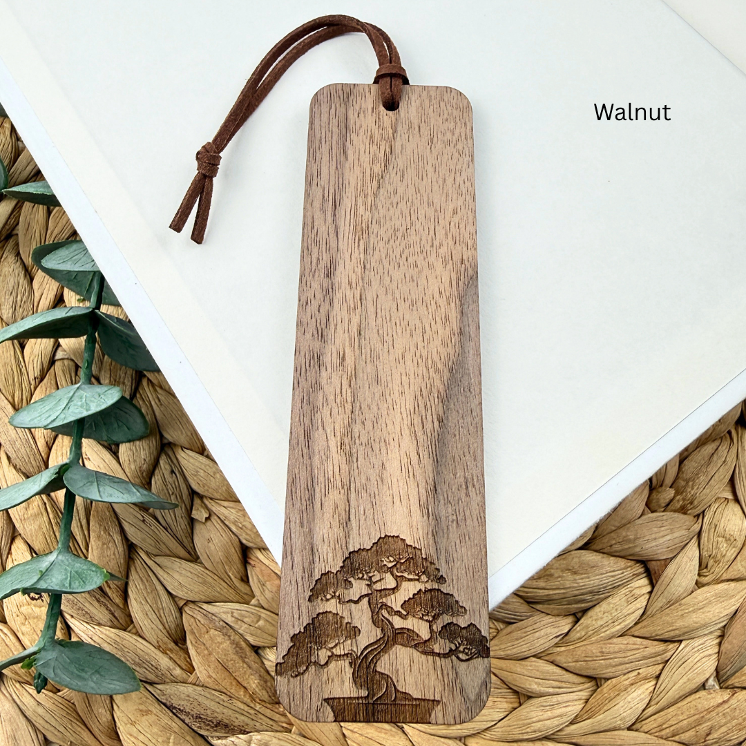 Custom Bonsai Tree Wooden Bookmark - Book Lover Gift
