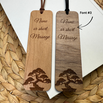 Custom Bonsai Tree Wooden Bookmark