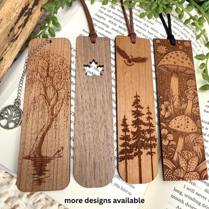 Personalized Walnut Wood Bookmark – Nature & Woodland Designs